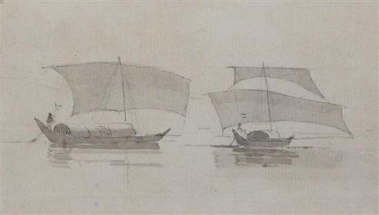 William Daniell (1769-1837) Study of dhows 4 x 6.25in.